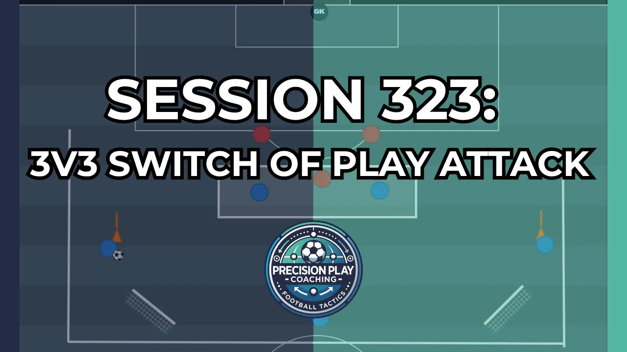 Drill diagram for Session 323: 3v3 Switch of Play Attack