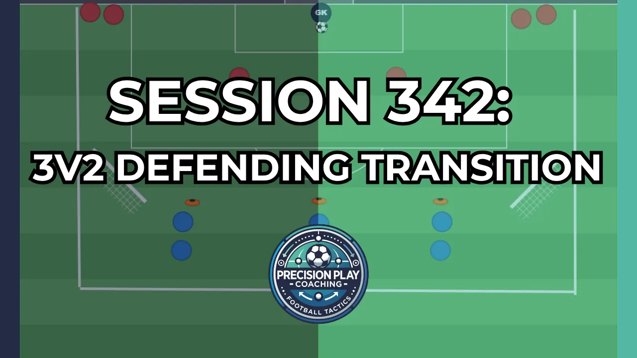 Drill diagram for Session 342: 3v2 Defending Transition